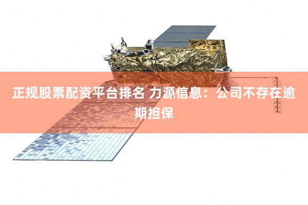 正规股票配资平台排名 力源信息：公司不存在逾期担保